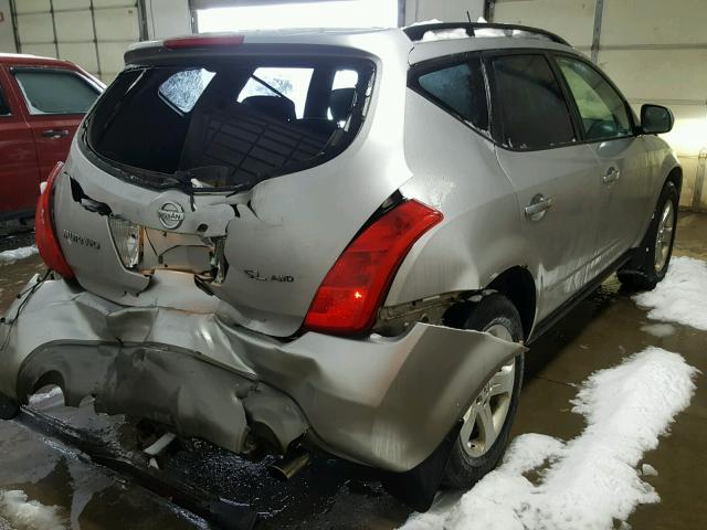 JN8AZ08W83W227669 - 2003 NISSAN MURANO SL SILVER photo 4