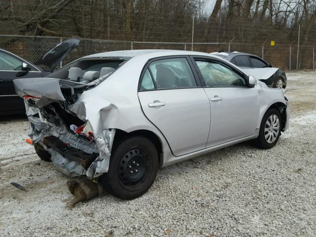 2T1BU4EE7CC757318 - 2012 TOYOTA COROLLA BA SILVER photo 4