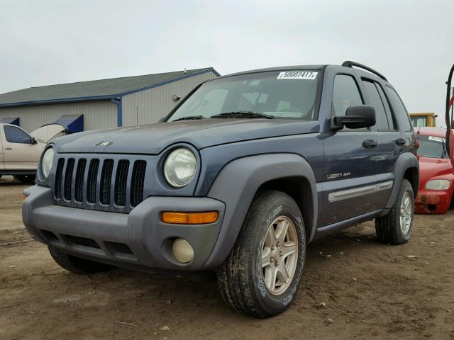 1J4GK48K12W328365 - 2002 JEEP LIBERTY SP BLUE photo 2