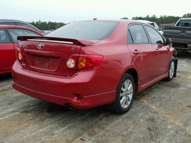 2T1BU4EE8AC505798 - 2010 TOYOTA COROLLA BA RED photo 4