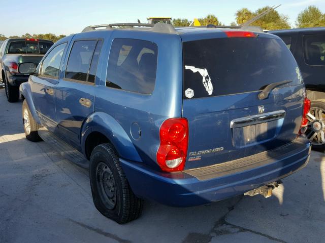 1D4HB48N95F601158 - 2005 DODGE DURANGO SL BLUE photo 3