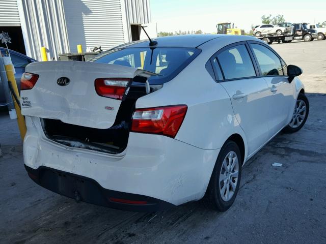 KNADM4A37E6345114 - 2014 KIA RIO LX WHITE photo 4