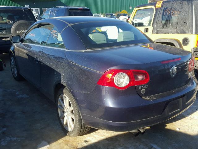 WVWFA71F17V034397 - 2007 VOLKSWAGEN EOS 2.0T L BLUE photo 3