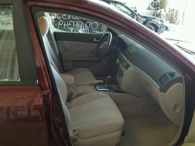 5NPET46C18H363685 - 2008 HYUNDAI SONATA GLS BURGUNDY photo 5