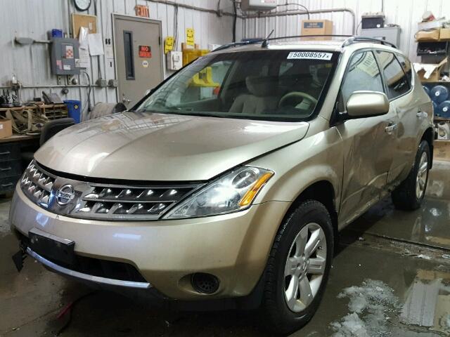 JN8AZ08W87W659135 - 2007 NISSAN MURANO SL GOLD photo 2