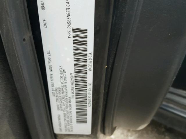 4S3BL616887212878 - 2008 SUBARU LEGACY 2.5 BLACK photo 10