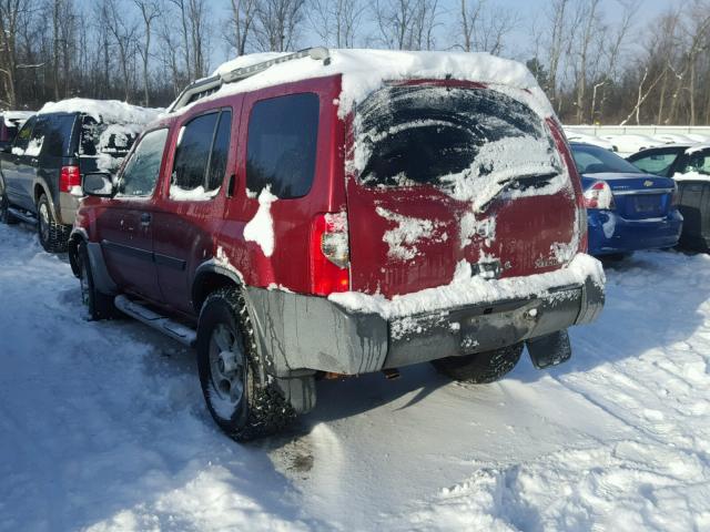 5N1ED28Y51C591812 - 2001 NISSAN XTERRA XE RED photo 3