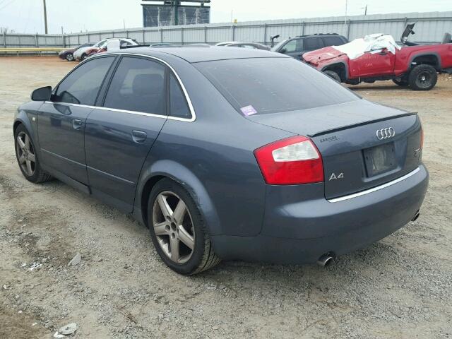 WAULT68E52A311893 - 2002 AUDI A4 3.0 QUA GRAY photo 3