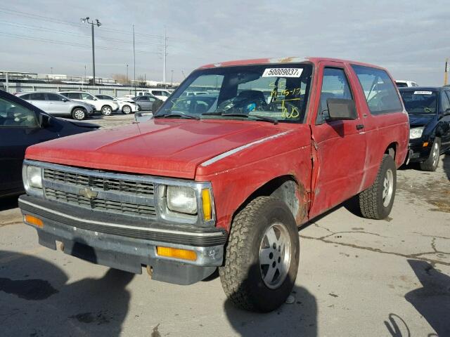 1GNCT18ZXN0129892 - 1992 CHEVROLET BLAZER S10 RED photo 2