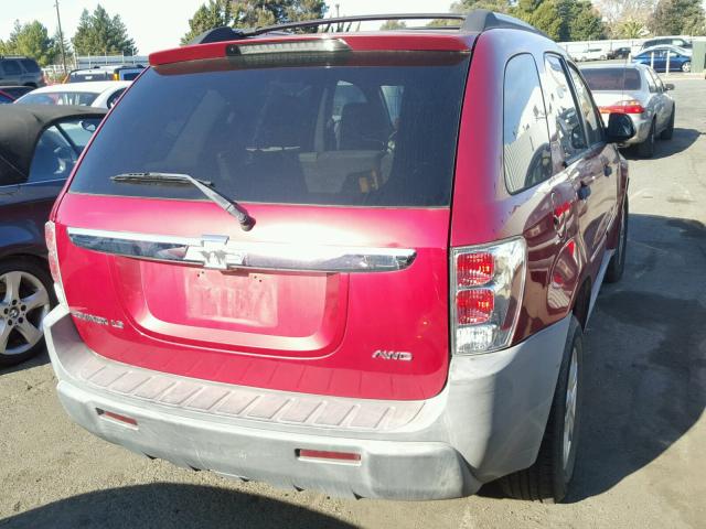 2CNDL23F156050632 - 2005 CHEVROLET EQUINOX LS RED photo 4