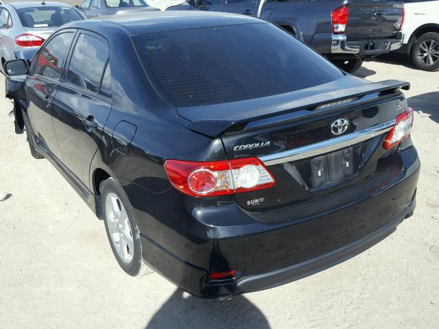 2T1BU4EE3BC715632 - 2011 TOYOTA COROLLA BA BLACK photo 3