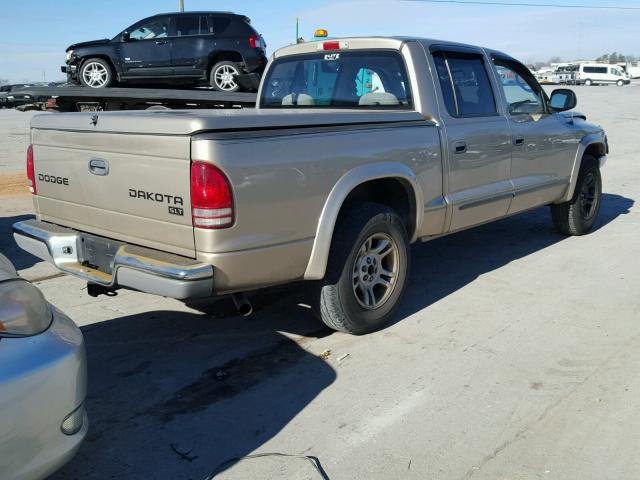 1D7HL48N24S533789 - 2004 DODGE DAKOTA QUA TAN photo 4