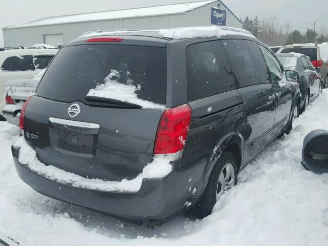 5N1BV28U38N117661 - 2008 NISSAN QUEST S GRAY photo 4