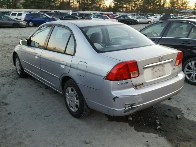 2HGES16622H567926 - 2002 HONDA CIVIC LX SILVER photo 3