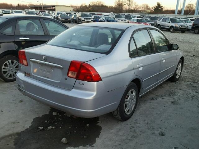 2HGES16622H567926 - 2002 HONDA CIVIC LX SILVER photo 4