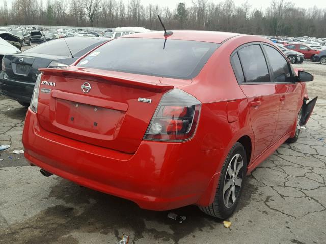 3N1AB6AP8CL725532 - 2012 NISSAN SENTRA 2.0 RED photo 4