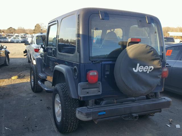 1J4FA39S02P766750 - 2002 JEEP WRANGLER / BLUE photo 3