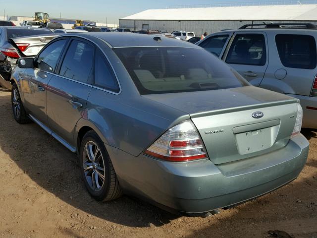 1FAHP24W68G101383 - 2008 FORD TAURUS SEL GREEN photo 3