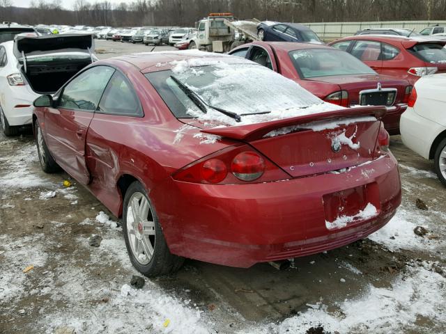 1ZWHT61L025619699 - 2002 MERCURY COUGAR V6 RED photo 3