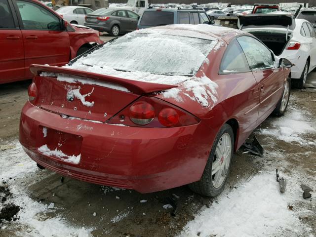 1ZWHT61L025619699 - 2002 MERCURY COUGAR V6 RED photo 4