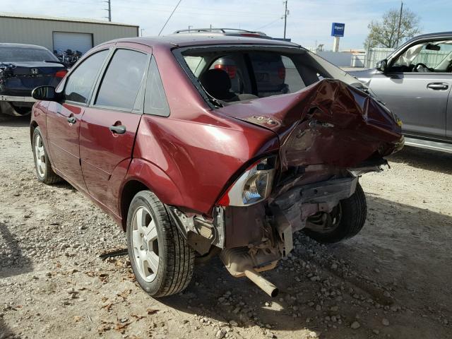 1FAFP34NX7W321716 - 2007 FORD FOCUS ZX4 MAROON photo 3