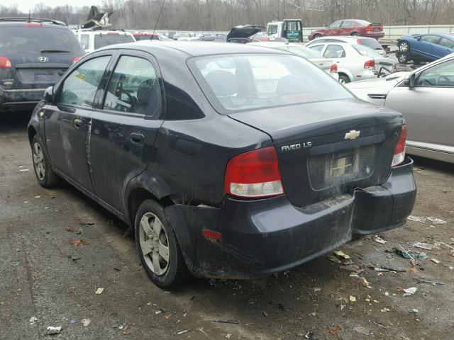 KL1TD56606B680707 - 2006 CHEVROLET AVEO BASE BLACK photo 3