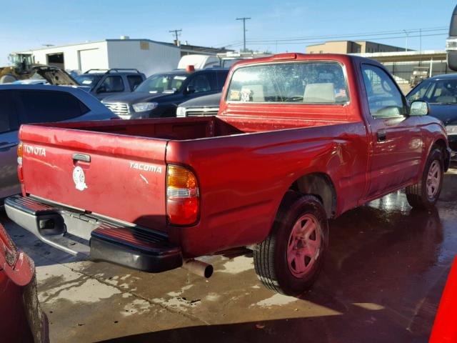 5TENL42N31Z803819 - 2001 TOYOTA TACOMA RED photo 4