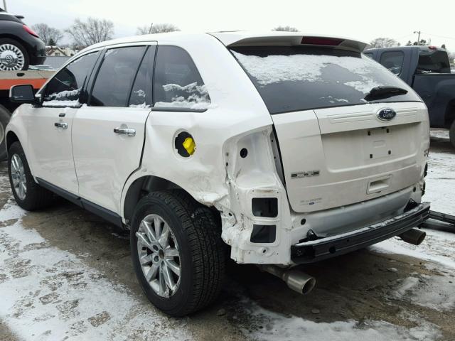 2FMDK4JC3BBA82864 - 2011 FORD EDGE SEL WHITE photo 3