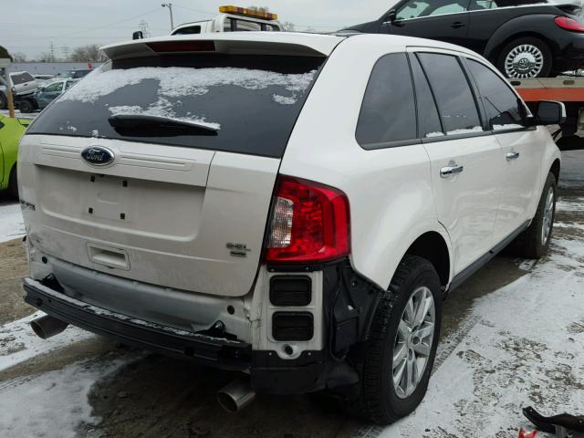 2FMDK4JC3BBA82864 - 2011 FORD EDGE SEL WHITE photo 4