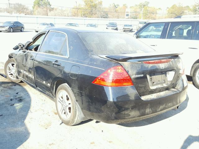 1HGCM56787A029769 - 2007 HONDA ACCORD EX BLACK photo 3