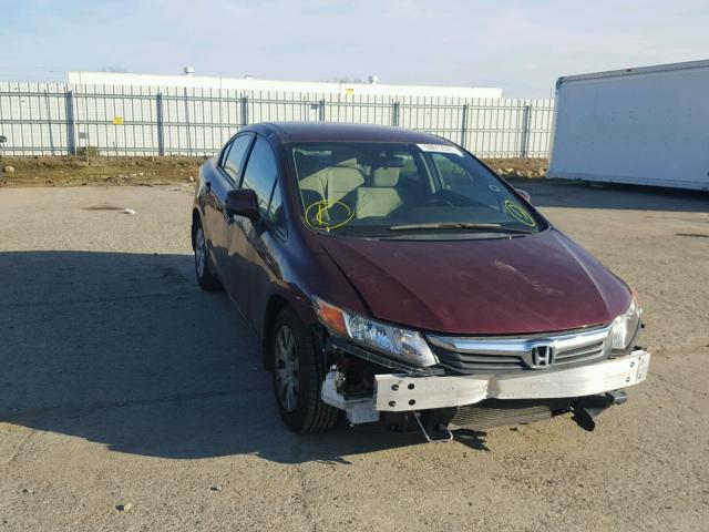 2HGFB2F56CH565325 - 2012 HONDA CIVIC LX RED photo 1