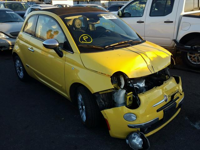 3C3CFFER7CT167330 - 2012 FIAT 500 LOUNGE YELLOW photo 1