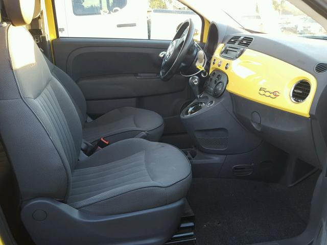 3C3CFFER7CT167330 - 2012 FIAT 500 LOUNGE YELLOW photo 5