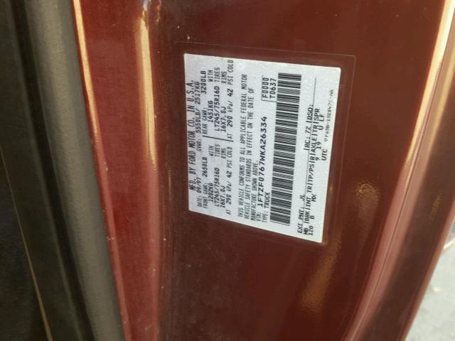 1FTZF0767WKA26334 - 1998 FORD F150 RED photo 10