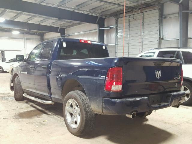 1C6RD7FT0CS166993 - 2012 DODGE RAM 1500 S BLUE photo 3