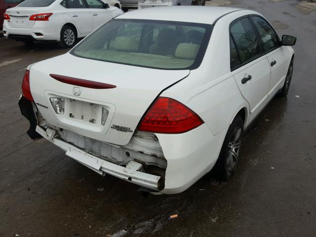 1HGCM56187A074593 - 2007 HONDA ACCORD VAL WHITE photo 4