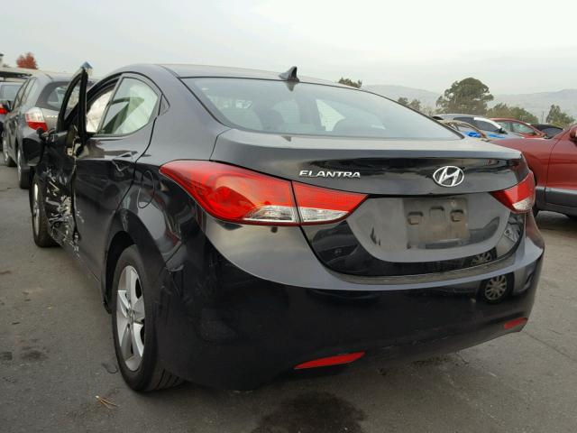 5NPDH4AEXDH384955 - 2013 HYUNDAI ELANTRA GL BLACK photo 3