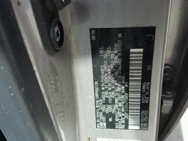 JTLKT334864110428 - 2006 TOYOTA SCION XB Сұр фото 10