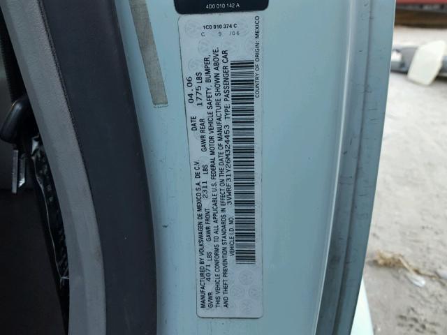 3VWRF31Y26M324453 - 2006 VOLKSWAGEN NEW BEETLE 蓝色 照片 10