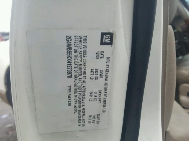 2G4WB55KX41270970 - 2004 BUICK REGAL LS 白色 照片 10