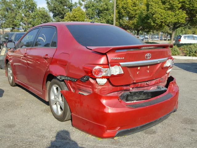 2T1BU4EE1CC796731 - 2012 TOYOTA COROLLA BA RED photo 3