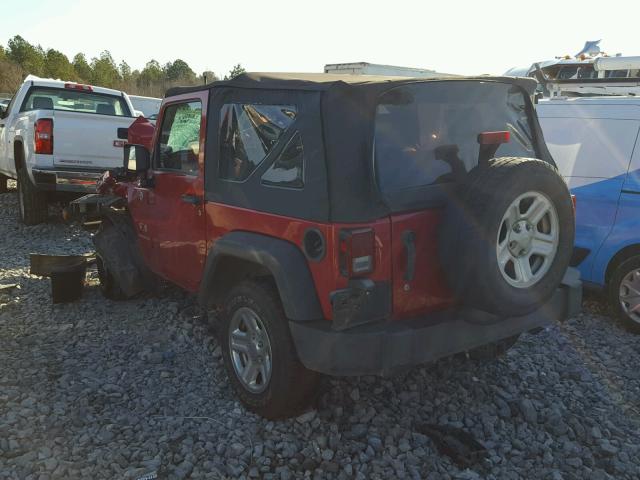 1J4FA24137L140777 - 2007 JEEP WRANGLER X RED photo 3