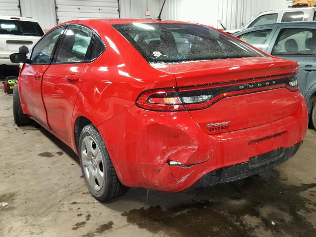 1C3CDFAA0GD625548 - 2016 DODGE DART SE RED photo 3