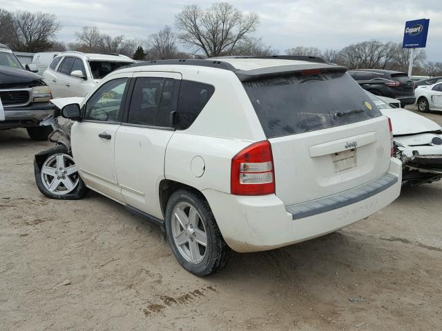 1J8FT47088D793673 - 2008 JEEP COMPASS SP WHITE photo 3