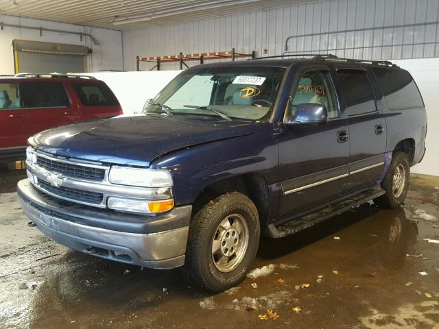 3GNFK16T41G166943 - 2001 CHEVROLET SUBURBAN K BLUE photo 2