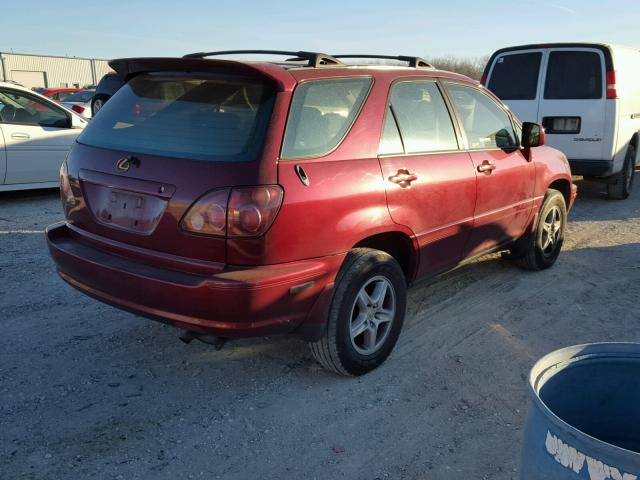 JT6HF10UXY0132163 - 2000 LEXUS RX 300 BURGUNDY photo 4