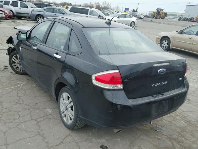 1FAHP35N28W141641 - 2008 FORD FOCUS SE BLACK photo 3