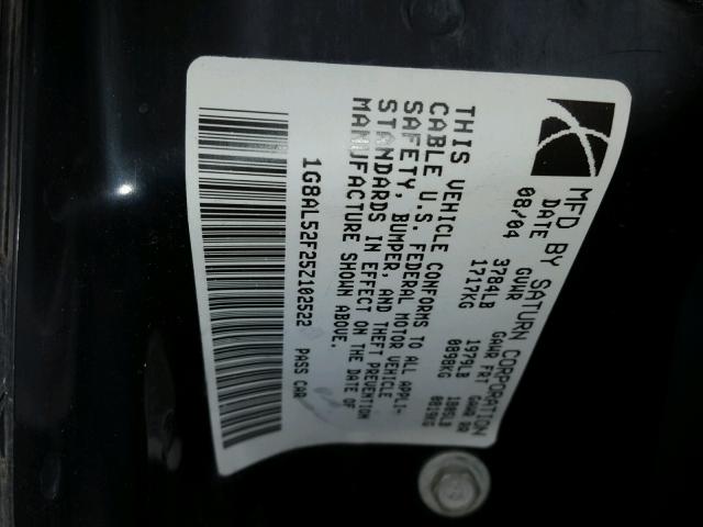 1G8AL52F25Z102522 - 2005 SATURN ION LEVEL GRAY photo 10