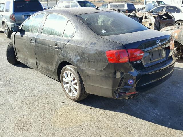 3VWDX7AJ3CM314415 - 2012 VOLKSWAGEN JETTA SE 黑色 照片 3