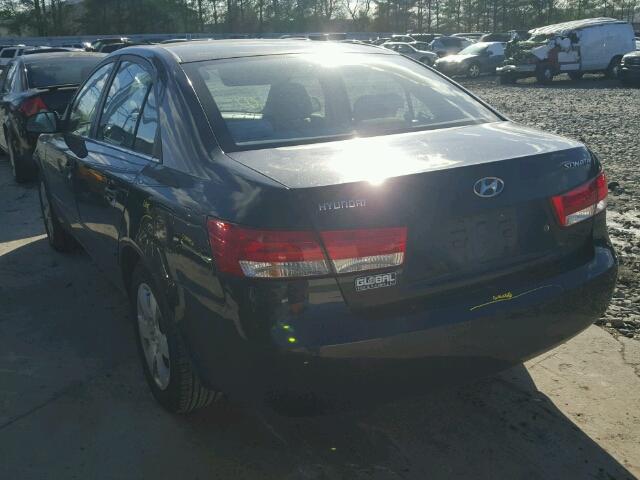 5NPET46C87H194893 - 2007 HYUNDAI SONATA GLS BLACK photo 3